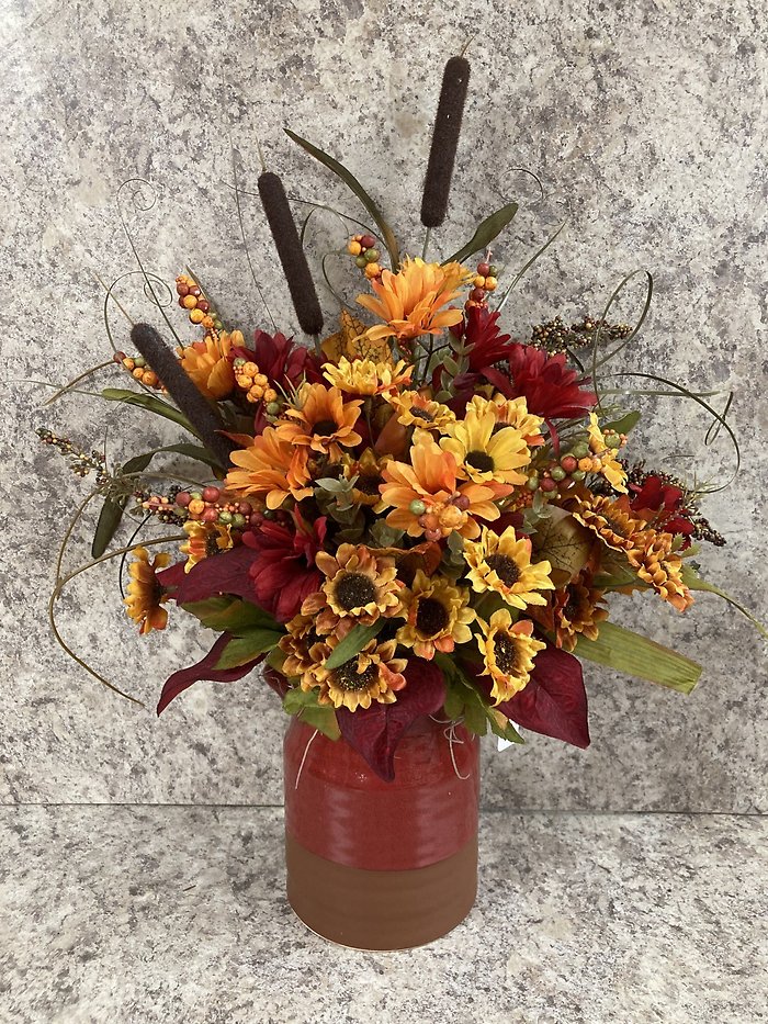 Faux Fall Cattail Bouquet