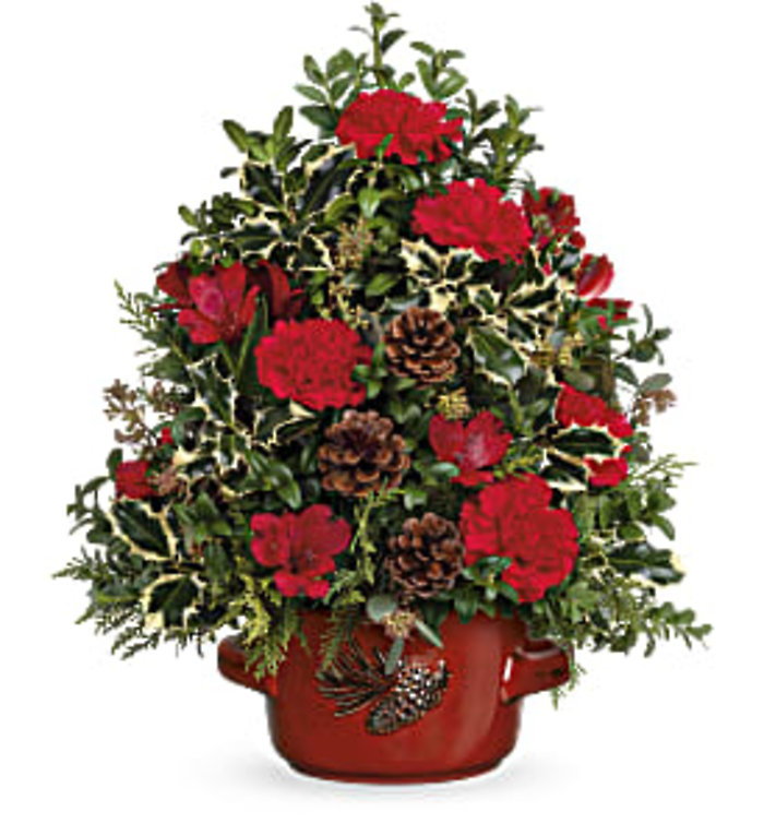 Holly & Pinecones Tree Bouquet