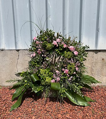 Cherished Heart Half Couch Casket Spray