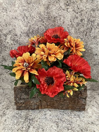 Fall Flower Cemetery Log