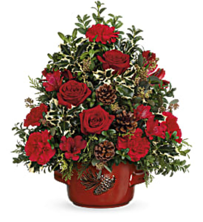 Holly & Pinecones Tree Bouquet