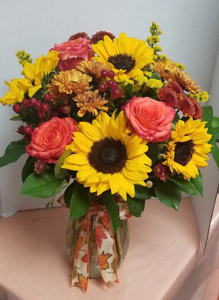 Sunflowers in Sunset