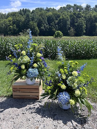 Blue and Green Remembrance Basket
