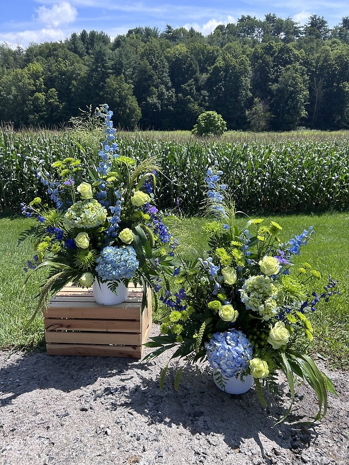 Blue and Green Remembrance Basket