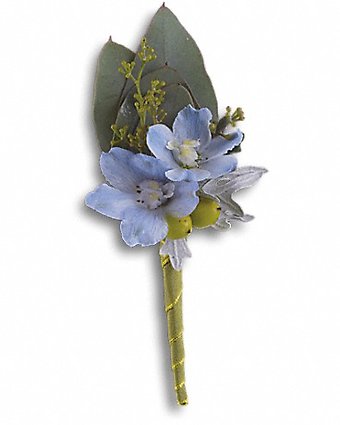 Hero\'s Blue Boutonniere
