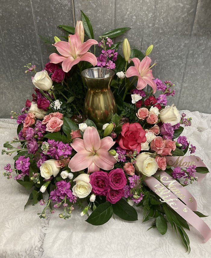 Shades of Pink Urn Wreath